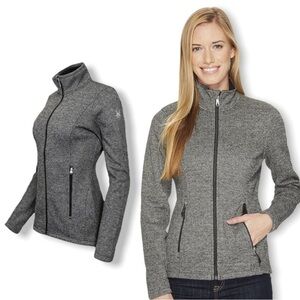 Spyder Endure Full Zip Knit Fleece Lined Stryke Jacket Charcoal Gray Women Small